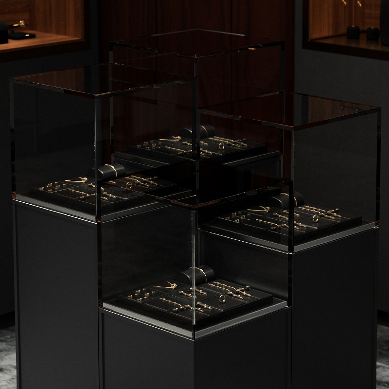 FANXI fashion black pu leather display for jewelry