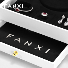 FANXI high quality white leather jewelry box with logo