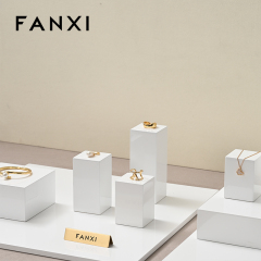 FANXI factory customize white colour wooden jewelry display