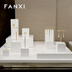 FANXI factory customize white colour wooden jewelry display