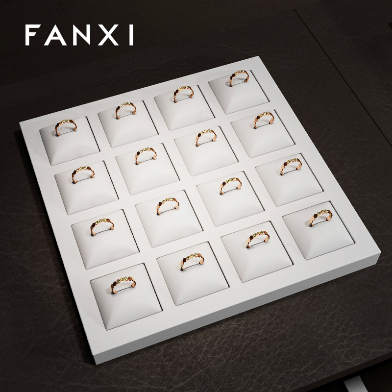 FANXI high end jewelry display tray with white leather