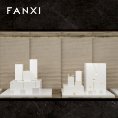 FANXI factory customize white colour wooden jewelry display