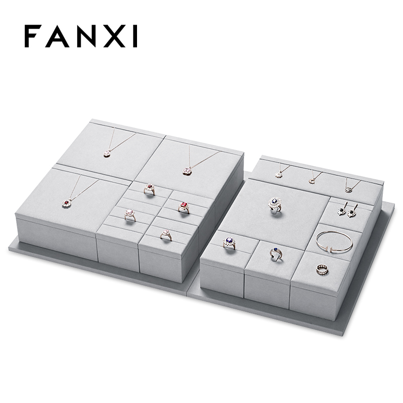 FANXI fashion gray microfiber jewellery display stand