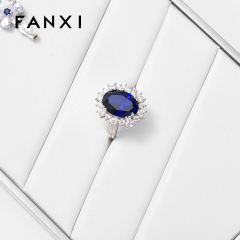 FANXI luxury white microfiber jewelry display stand with smooth metal