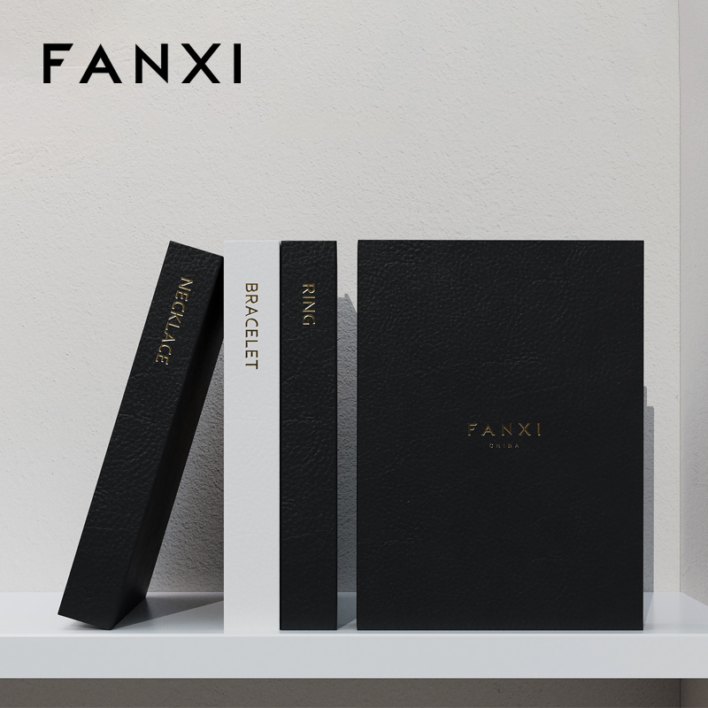 FANXI high quality black colour jewelry display trays with microfiber inside