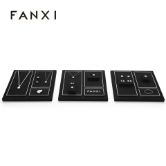 FANXI factory black microfiber jewelry display set with shining metal