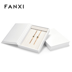 FANXI custom stackable jewelry tray with cream microfiber inside