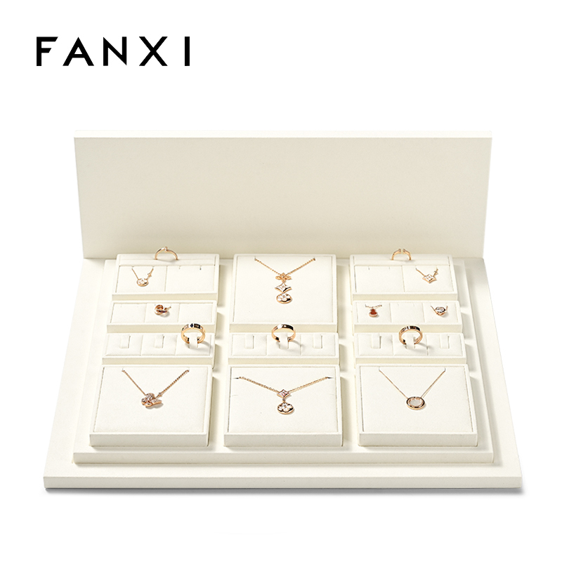 FANXI wholesale beige microfiber display for jewelry