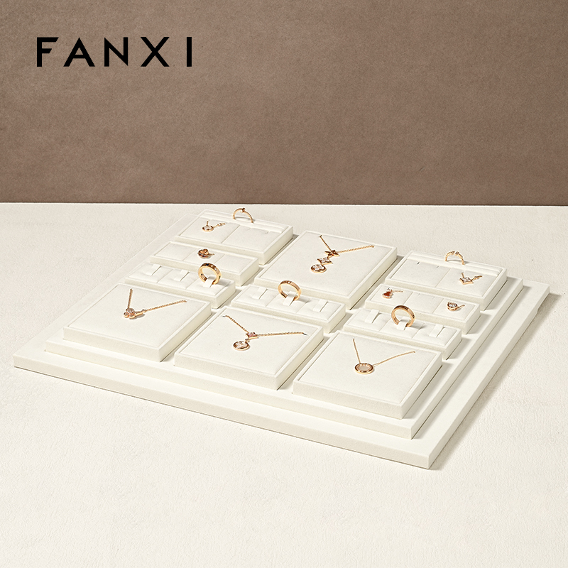 FANXI wholesale beige microfiber display for jewelry