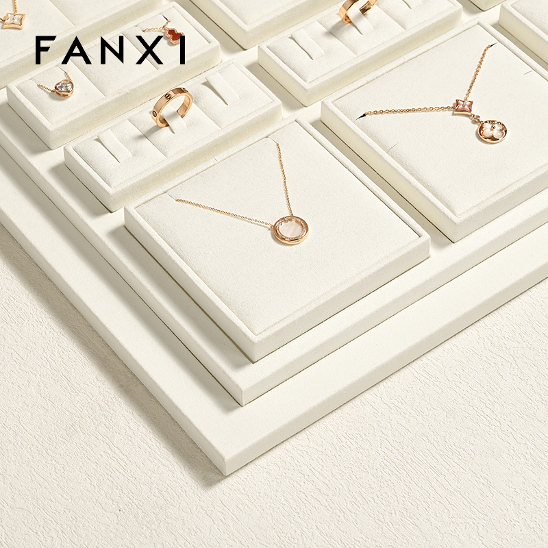 FANXI wholesale beige microfiber display for jewelry