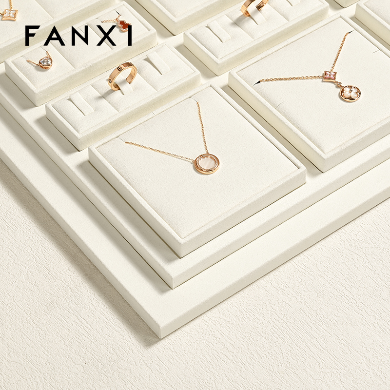 FANXI wholesale beige microfiber display for jewelry