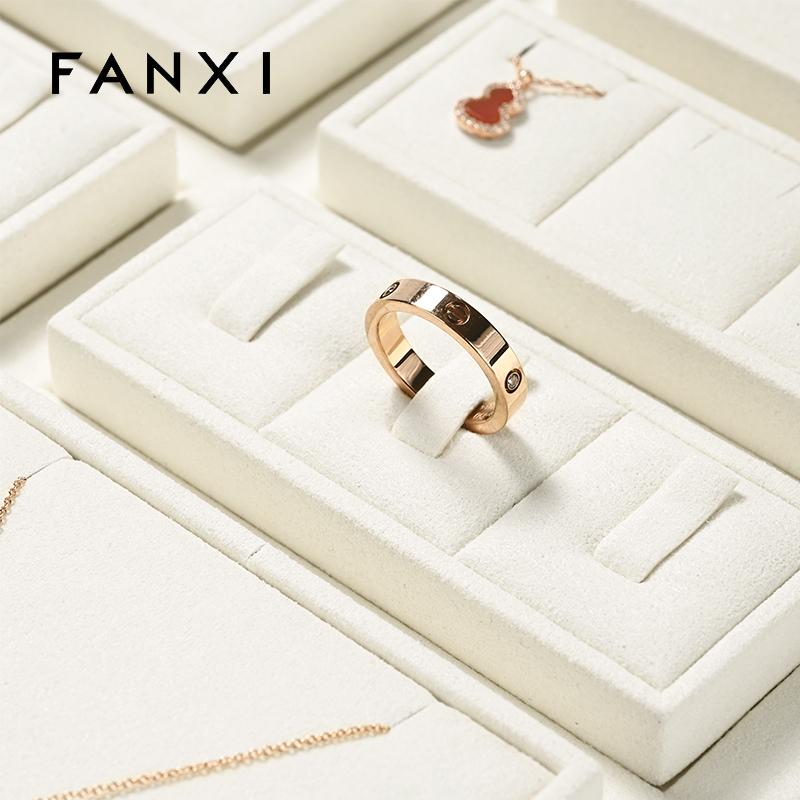 FANXI wholesale beige microfiber display for jewelry