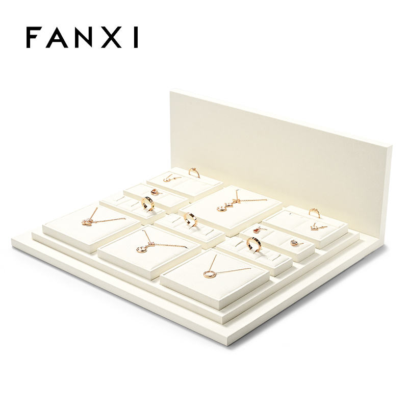 FANXI wholesale beige microfiber display for jewelry