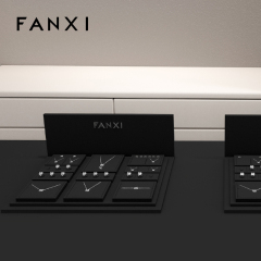 FANXI black microfiber wooden jewelry display