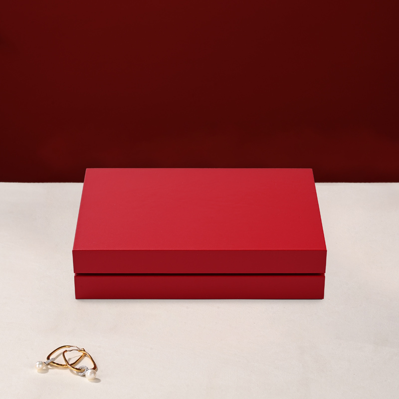 FANXI new arrival red colour PU leather jewelry storage box with red microfiber inside