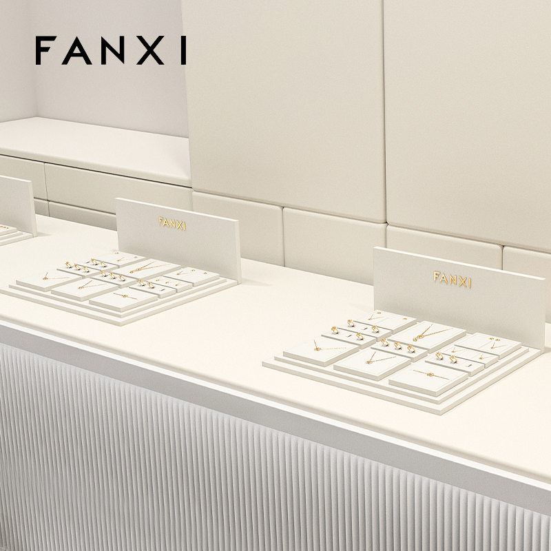 FANXI wholesale beige microfiber display for jewelry