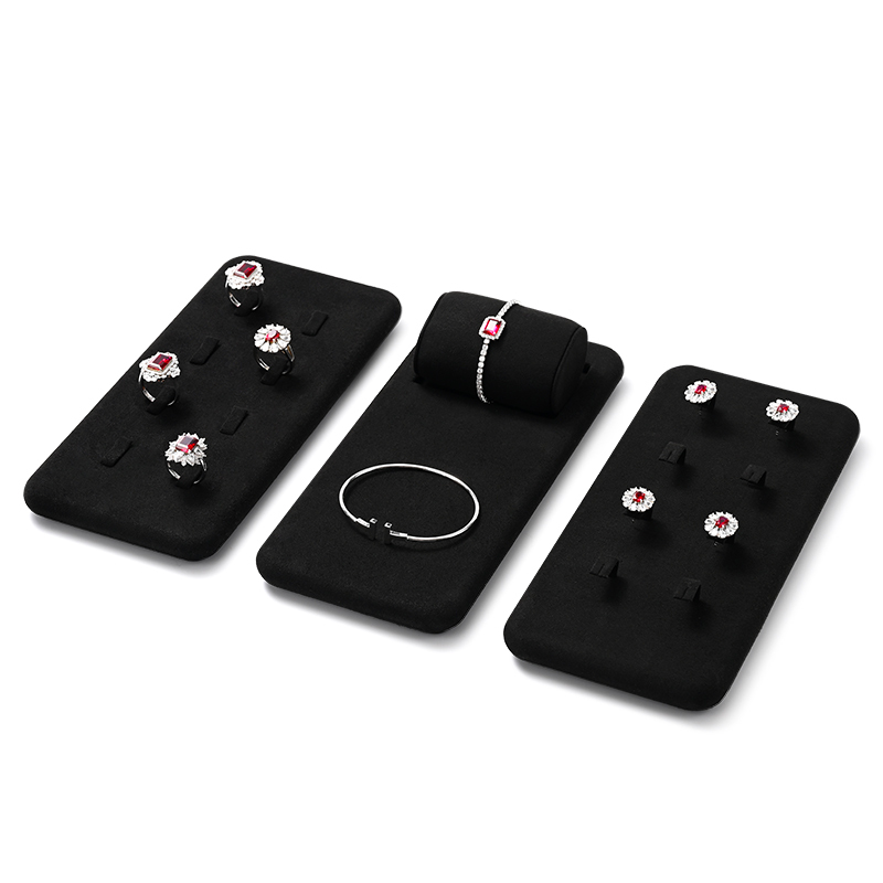 FANXI luxury black colour microfiber jewelry display set