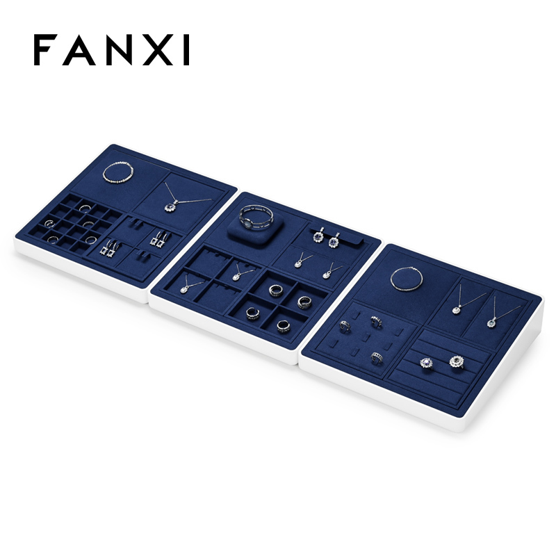 FANXI high quality jewellery holder with blue microfiber