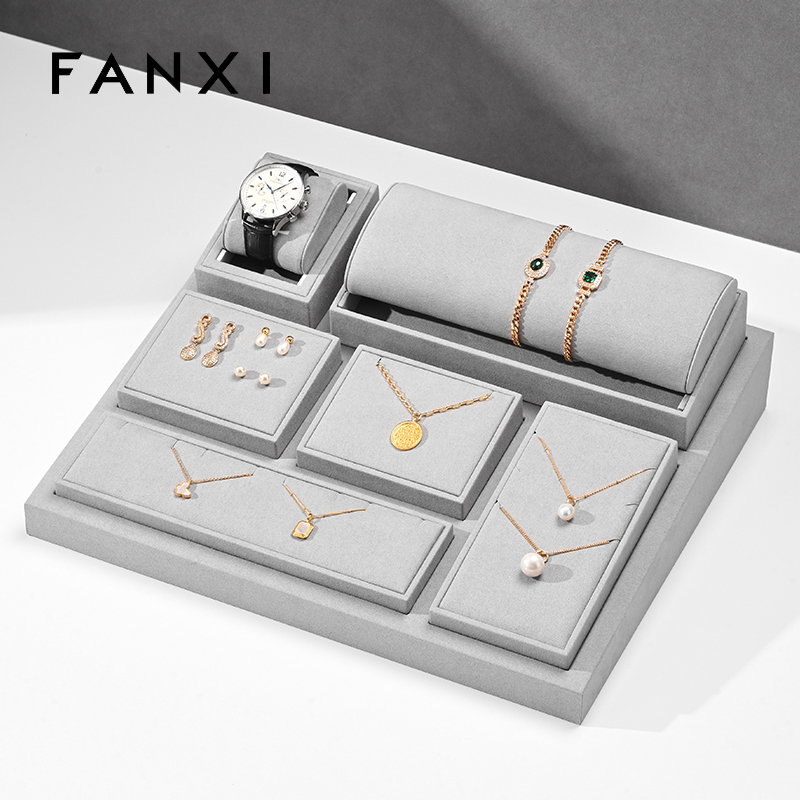 FANXI hot sale gray microfiber jewelry stand