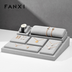 FANXI hot sale gray microfiber jewelry stand