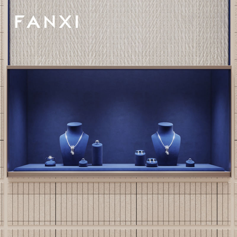 FANXI factory jewelry holder set with blue microfiber