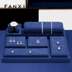 FANXI high end jewelry holder with blue microfiber