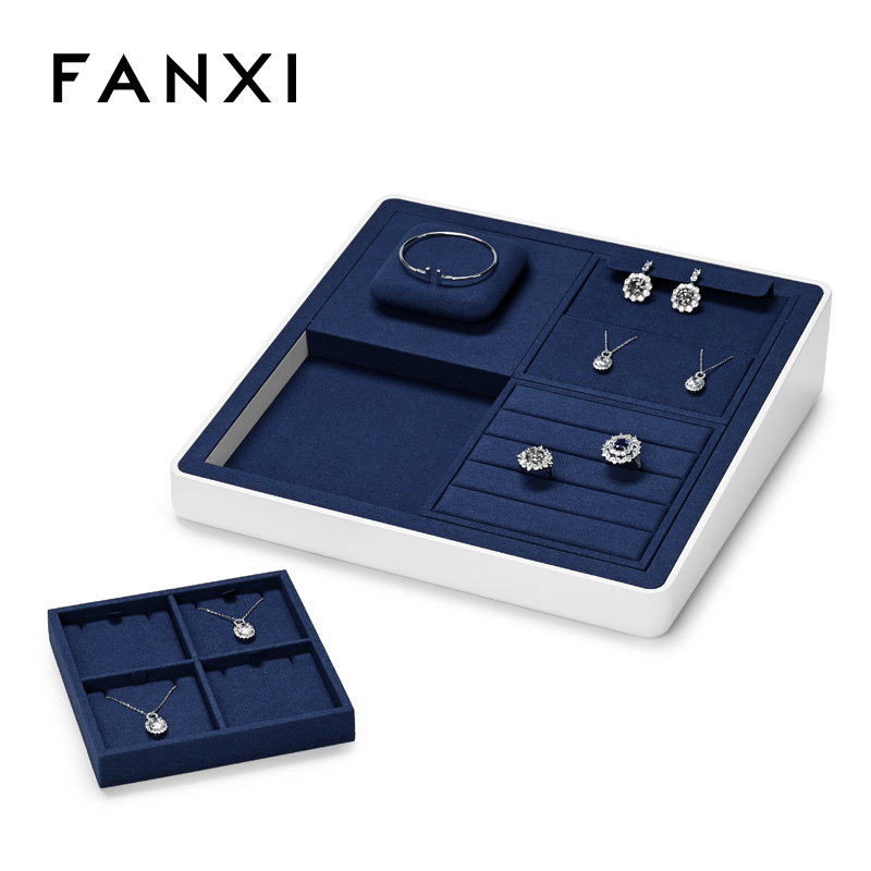 FANXI high quality jewellery holder with blue microfiber