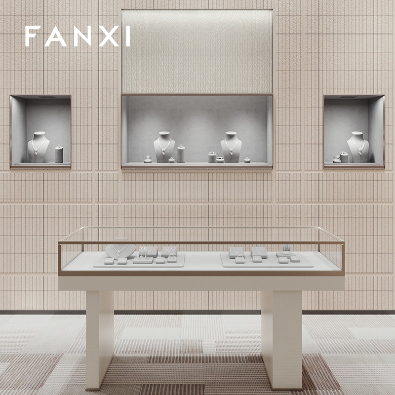 FANXI wholesale grey micofiber jewellery display stand