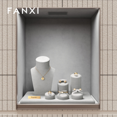 FANXI wholesale grey micofiber jewellery display stand