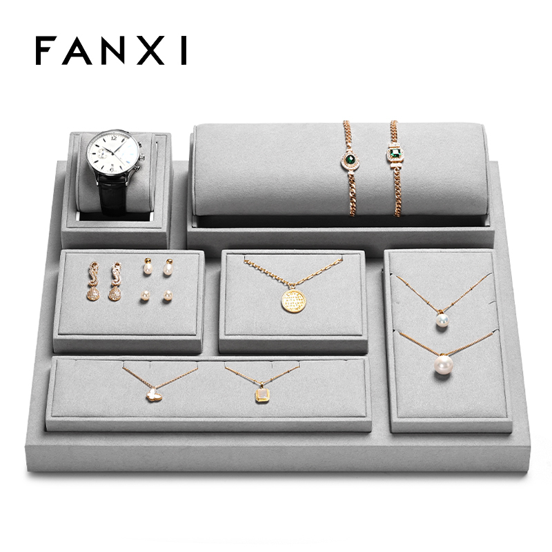 FANXI hot sale gray microfiber jewelry stand