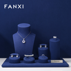 FANXI factory jewelry holder set with blue microfiber