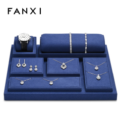 FANXI high end jewelry holder with blue microfiber