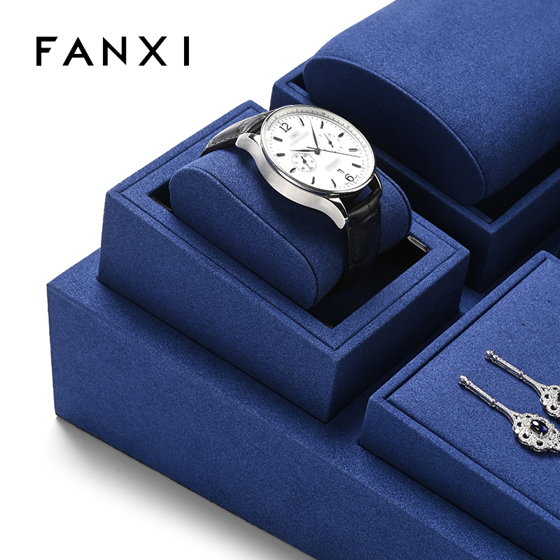 FANXI high end jewelry holder with blue microfiber