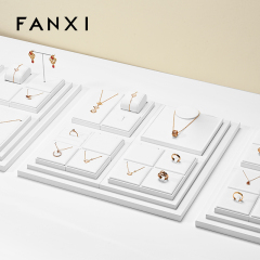 FANXI high end white colour leather jewellery display set