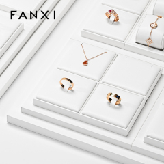 FANXI high end white colour leather jewellery display set