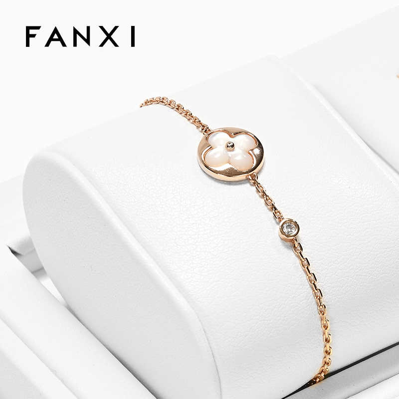 FANXI high end white colour leather jewellery display set