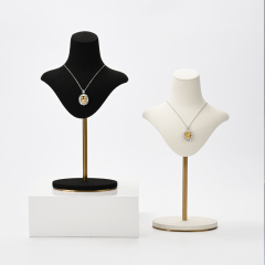 FANXI luxury metal base jewelry display mannequin with microfiber