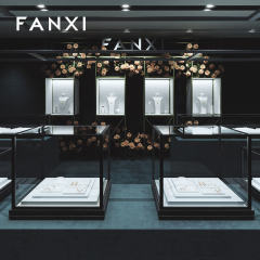 FANXI factory white PU leather jewelry exhibitors with metal structure