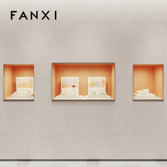 FANXI new arrival beige colour microfiber jewelry rack jewellery window display