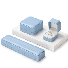 FANXI new arrival blue leather jewellery gift box with velvet inside