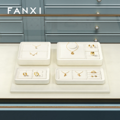 FANXI wholesale cream microfiber stand for jewelry
