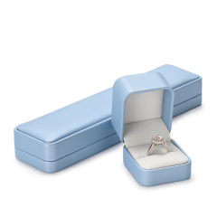 FANXI new arrival blue leather jewellery gift box with velvet inside