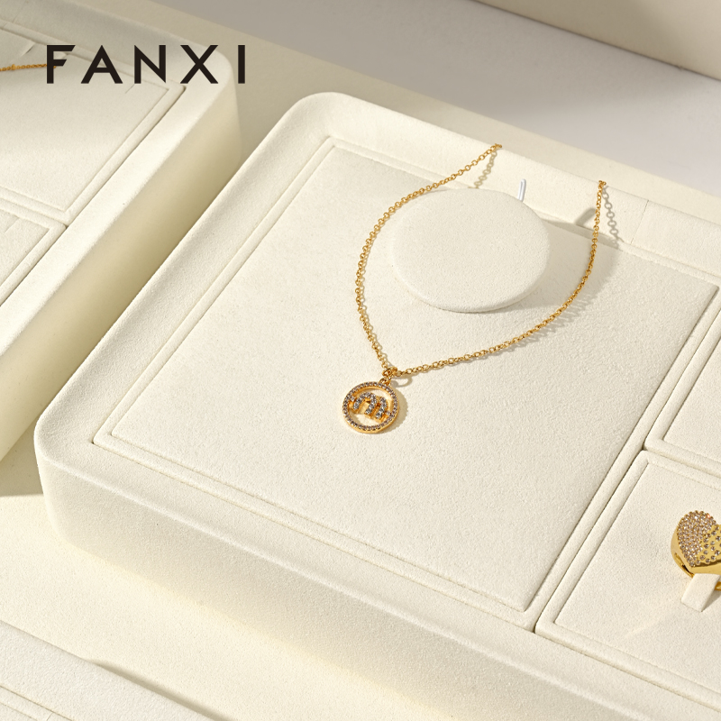 FANXI wholesale cream microfiber stand for jewelry