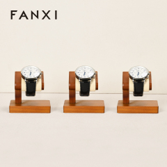 Fanxi high end black solid wood microfiber watch display stand