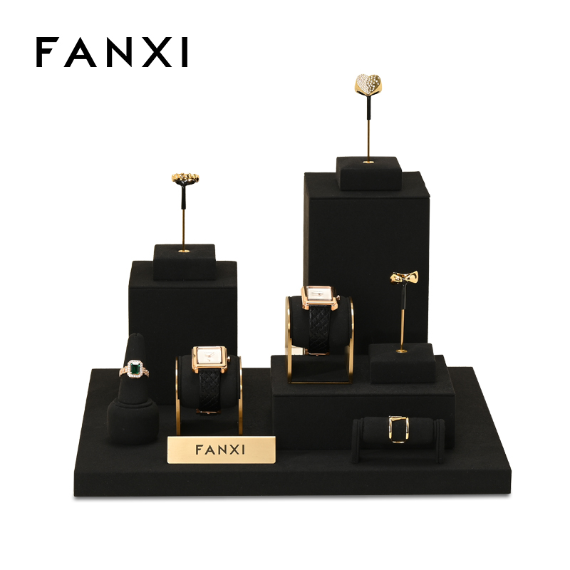 FANXI luxury Black Microfiber jewelry presentation