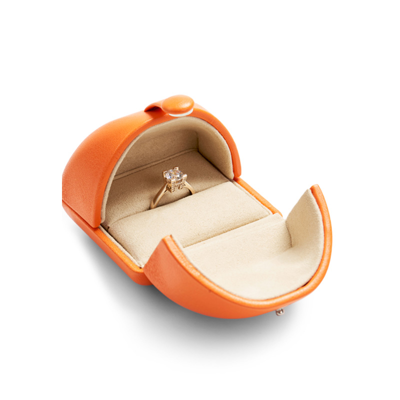 FANXI hot sale orange PU leather lmitation fur luxury jewelry box