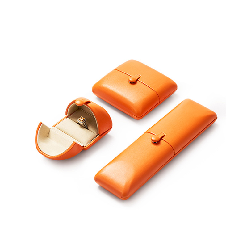 FANXI hot sale orange PU leather lmitation fur luxury jewelry box