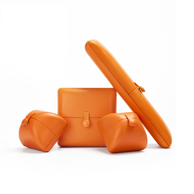 FANXI hot sale orange PU leather lmitation fur luxury jewelry box