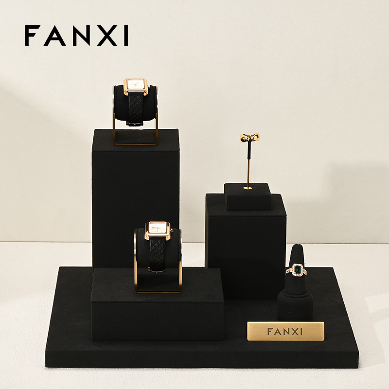 FANXI luxury Black Microfiber jewelry presentation