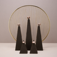 FANXI luxury brown Metal Microfiber jewellery display